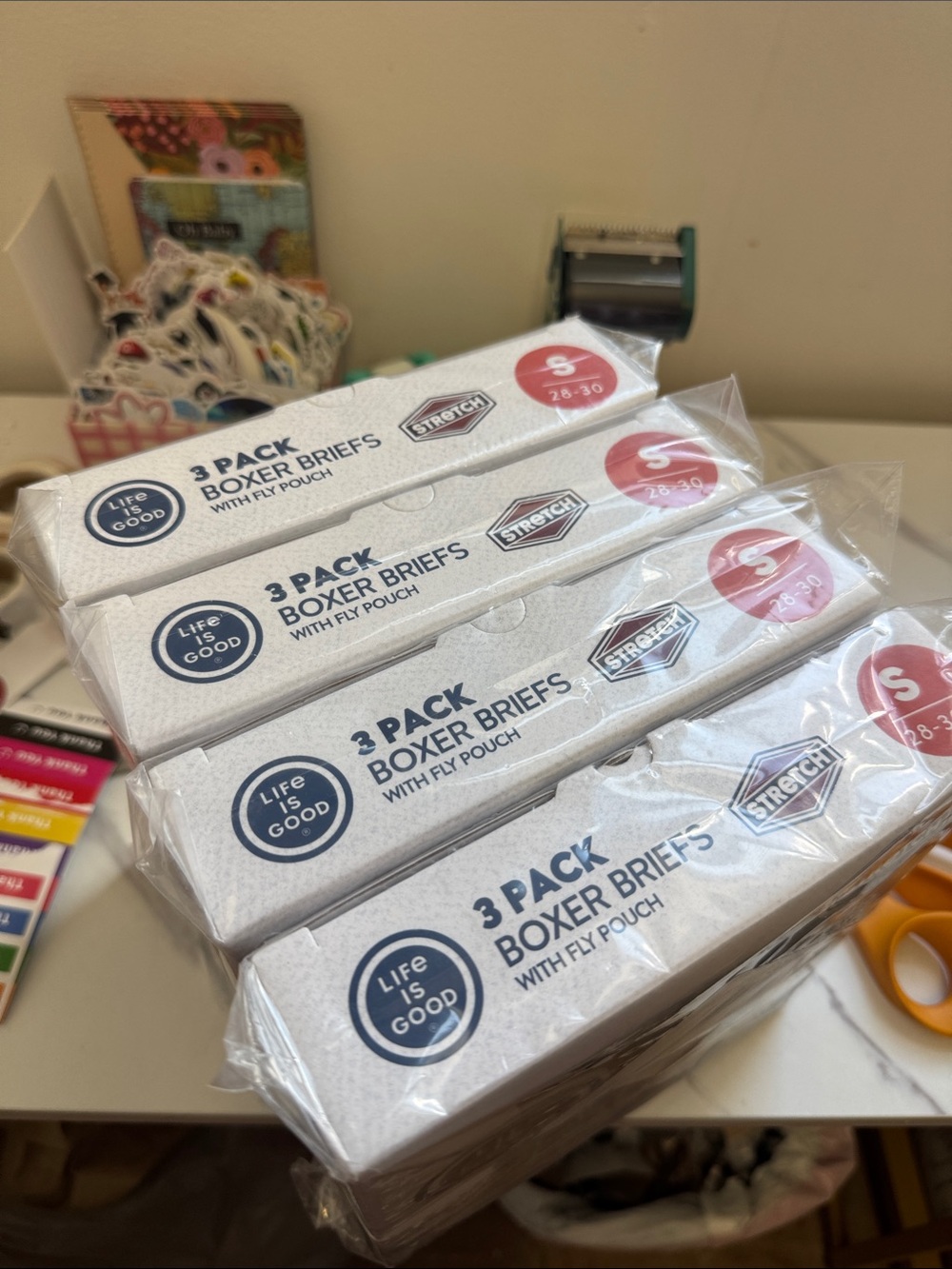 4 NWTIB • Life is Good • 3-Pack Stretch Boxer Briefs with Fly Pouch • Small 28/3 - Picture 9 of 9